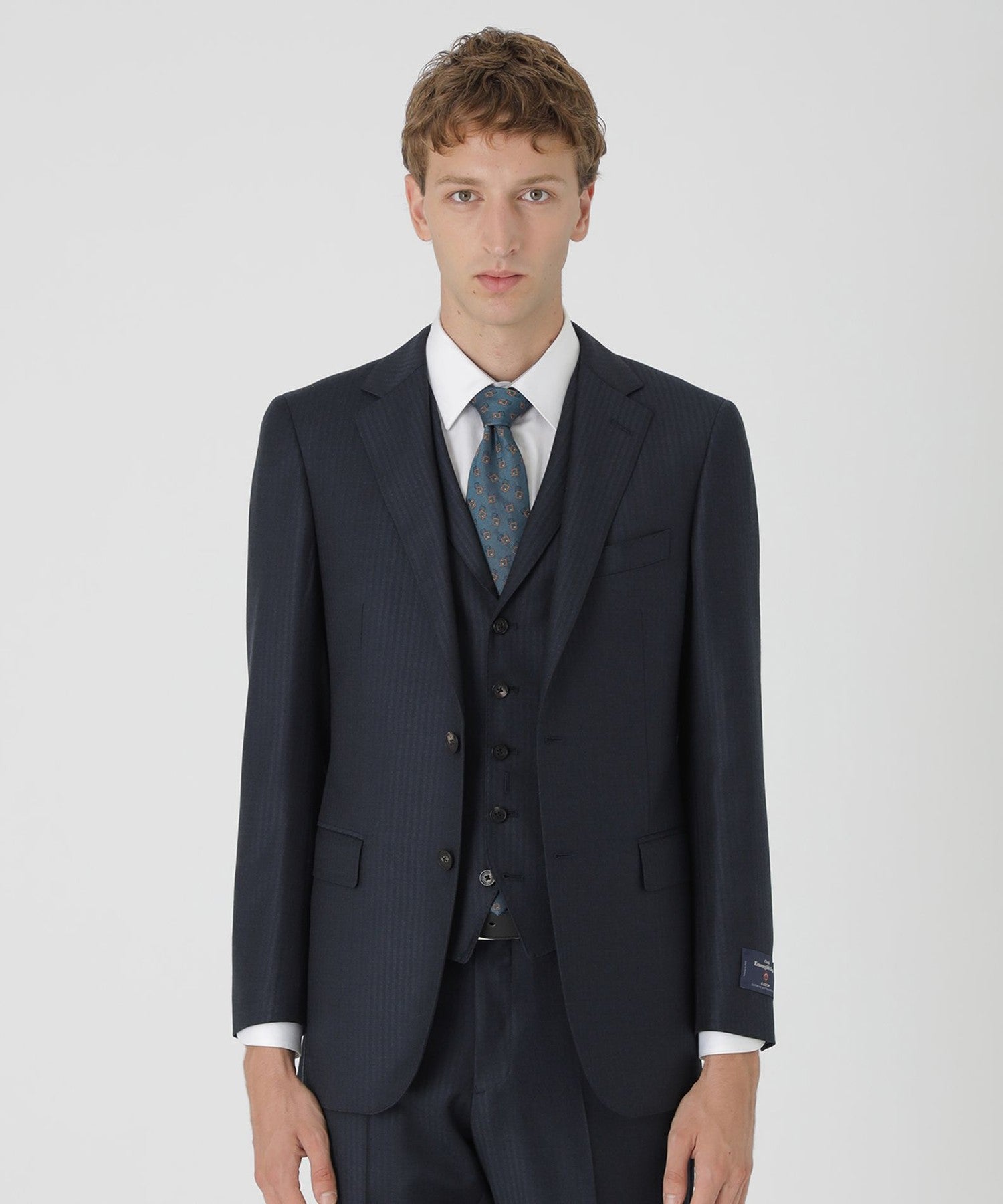 一部店舗限定】Zegna ELECTAネイビーシャドーストライプスリーピース
