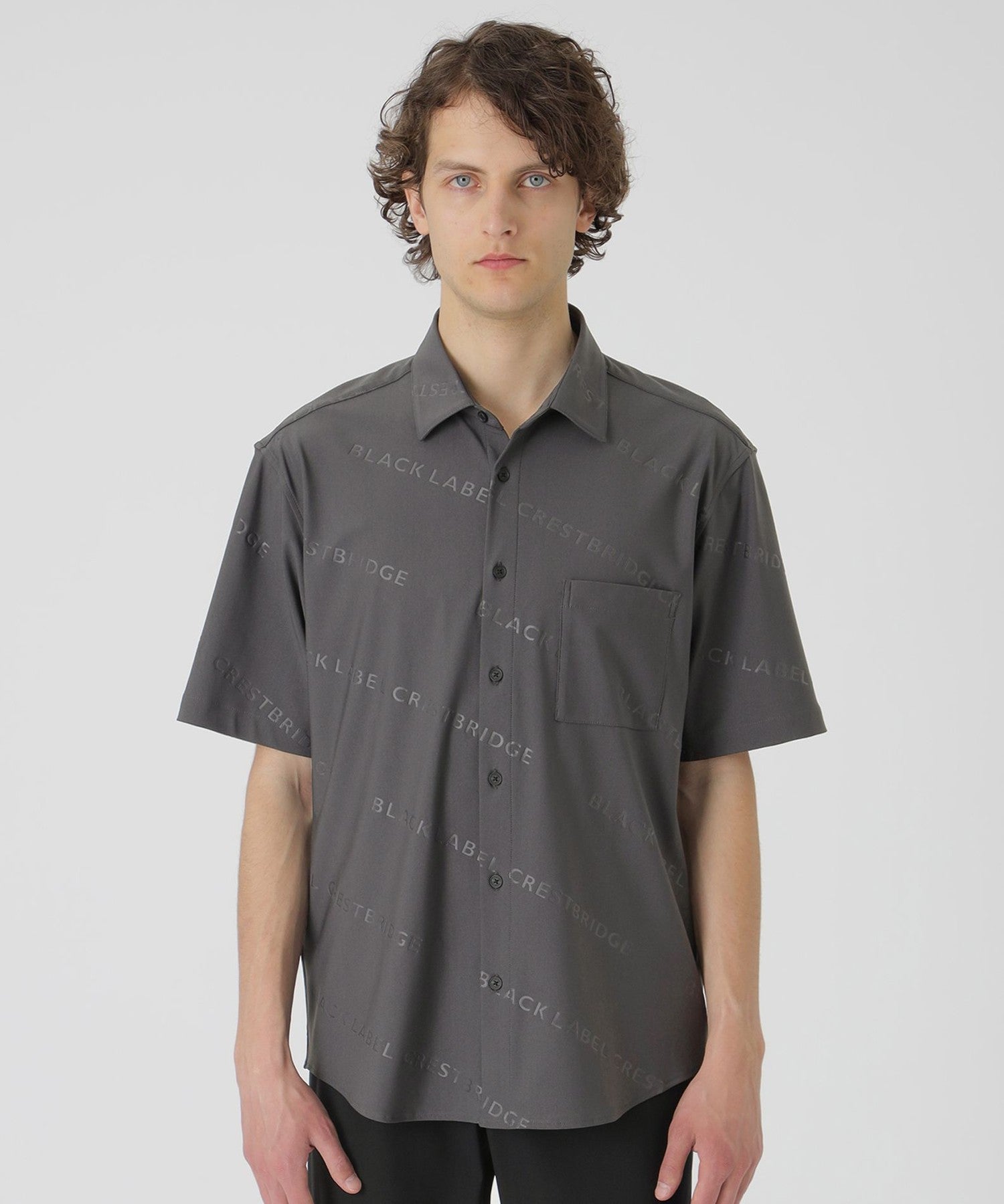 Black Label Crestbridge シャツ BLACK lab.】エンボスロゴトリコットシャツ（カジュアルシャツ