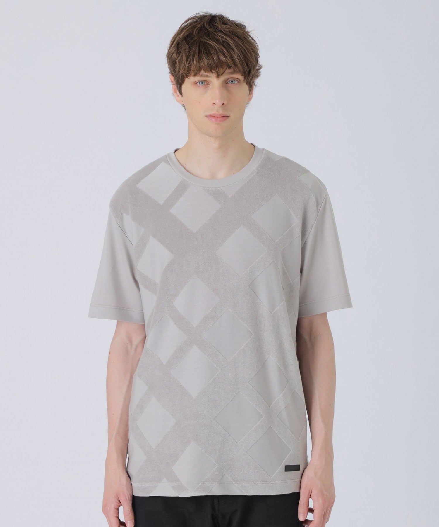 パイルシャドーチェックTシャツ（カットソー）｜BLACK LABEL