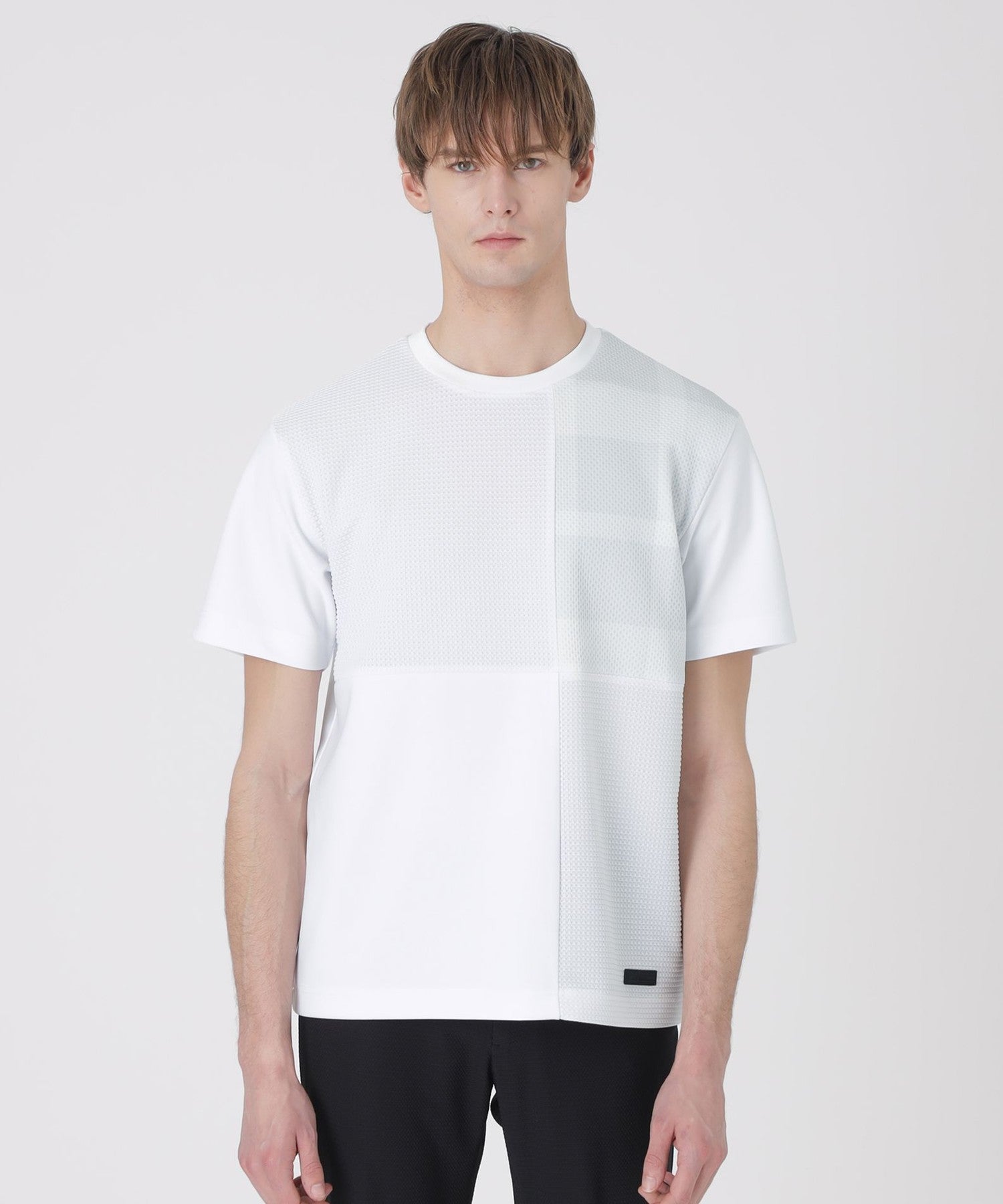 BLACK lab.】テクスチャーミックスパッチワークTシャツ（カットソー