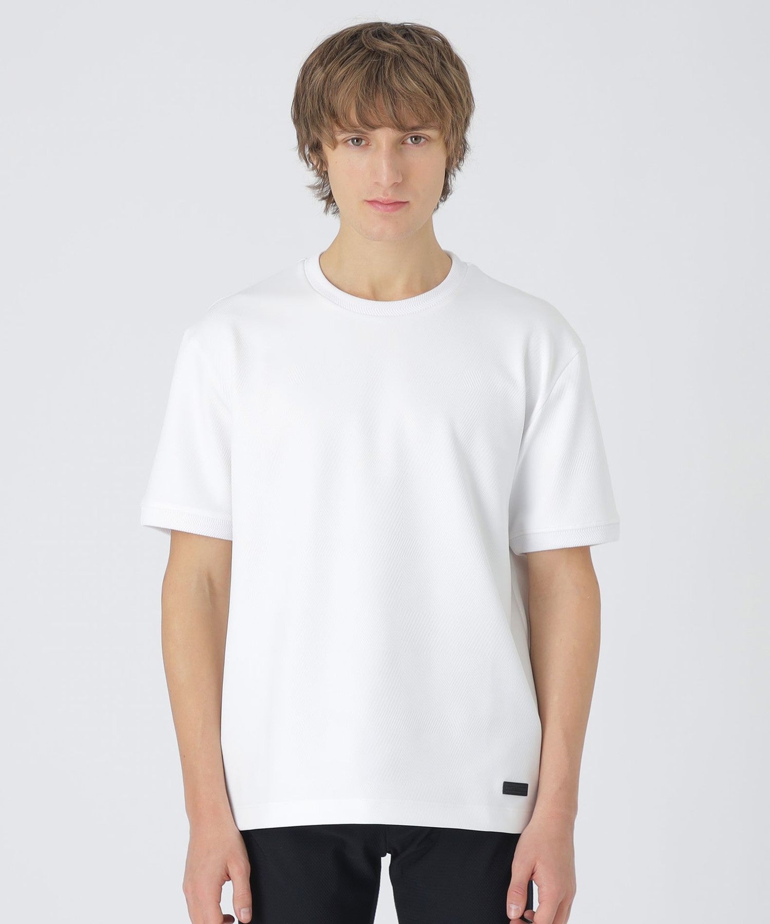 BLACK lab.】エンボスシャドーチェックTシャツ（カットソー）｜BLACK