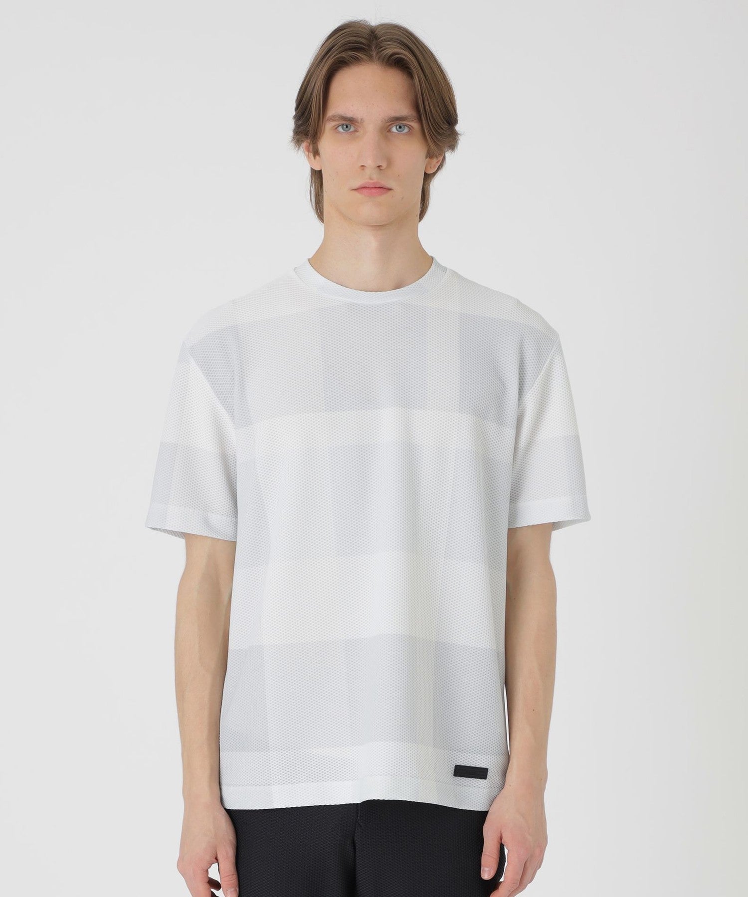 BLACK lab.】ブリーズメッシュクレストブリッジチェックTシャツ