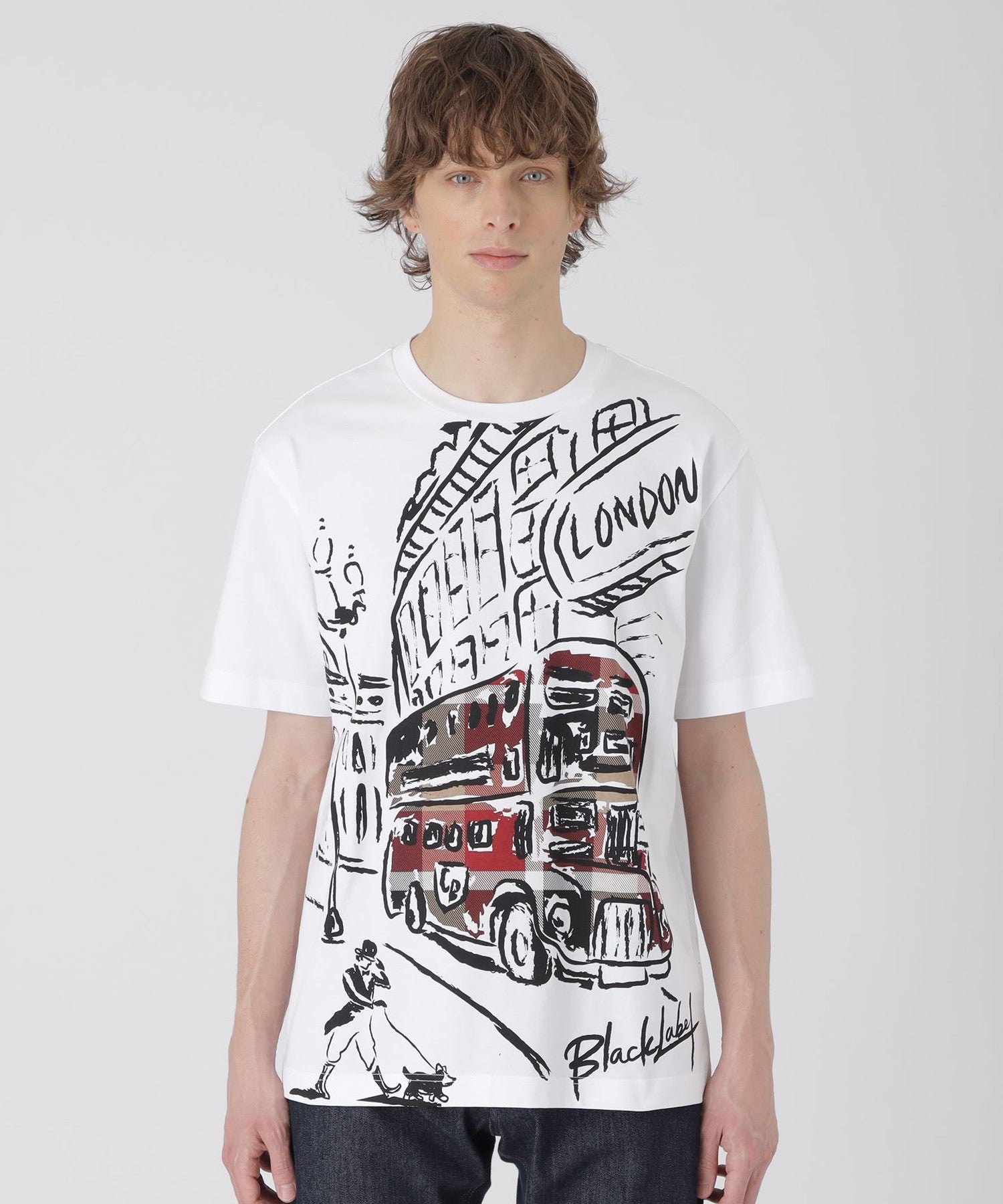 WEB・一部店舗限定】パネルロンドンバスTシャツ（カットソー）｜BLACK