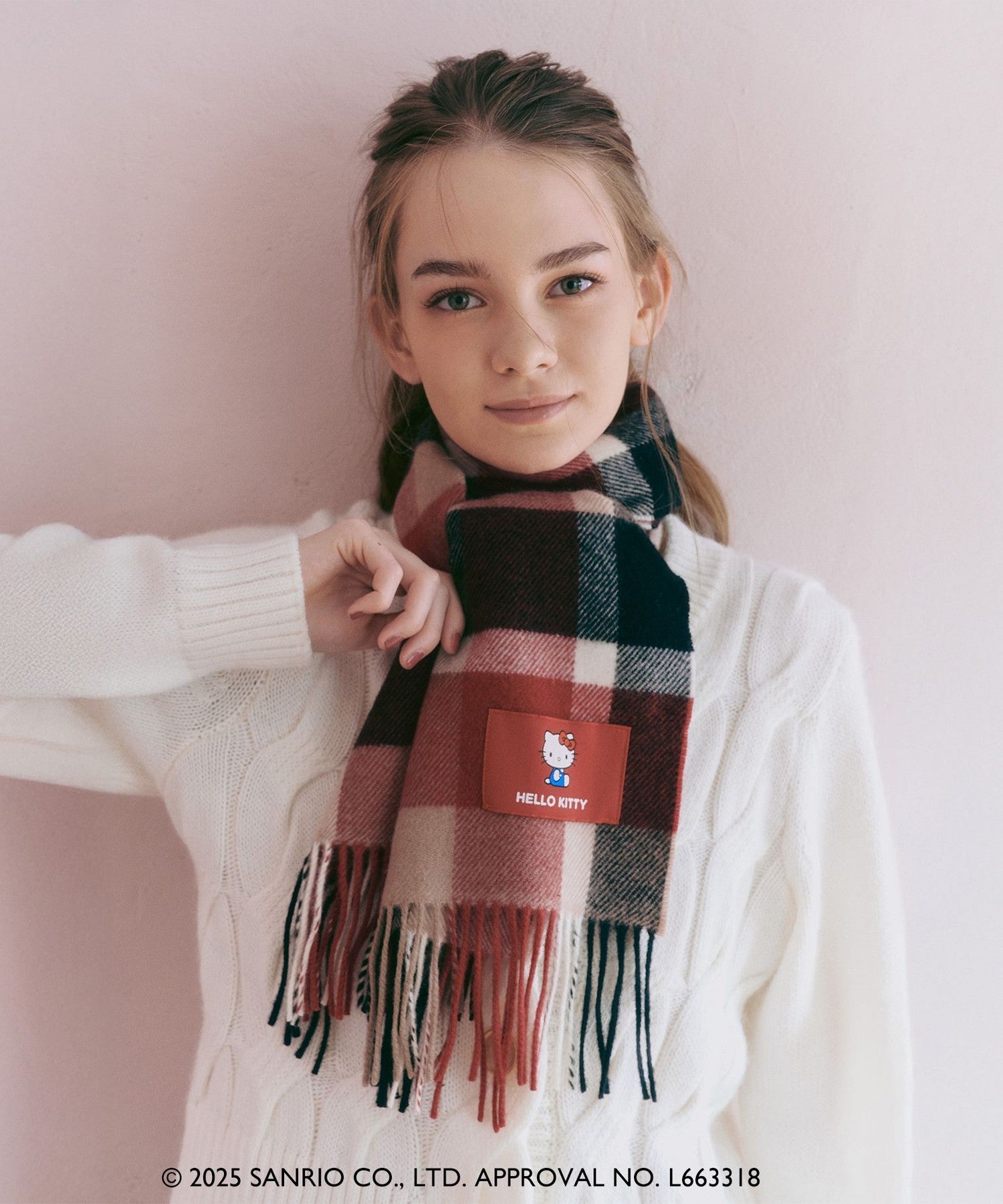 ハローキティコラボ】クレストブリッジチェックマフラー（マフラー