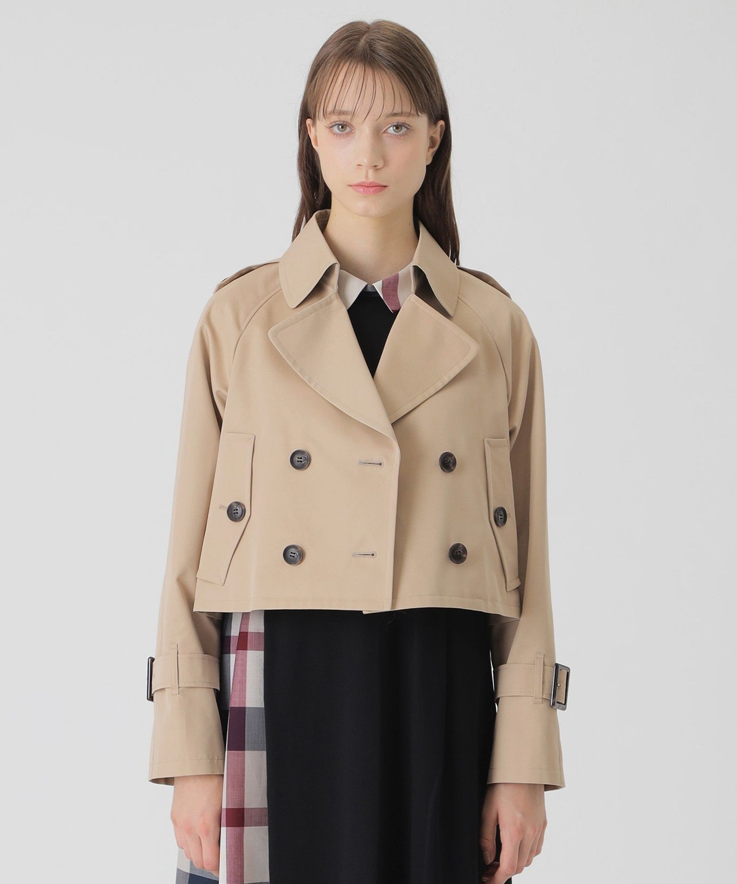 ライトギャバジンショートトレンチ（ジャケット/ブルゾン）｜BLUE