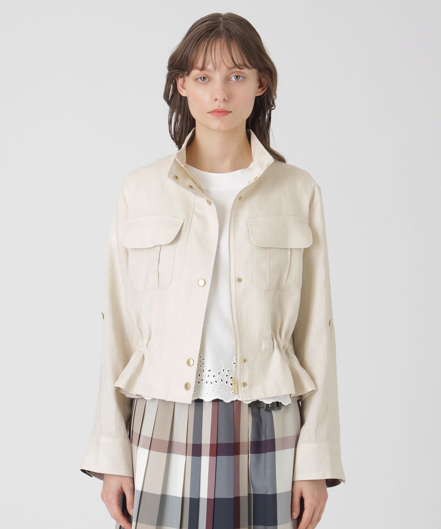 【GUCCI】ショートスリーブ ボクシー ジャケット 二子玉)GUCCI グッチ カットオフ ウールショートジャケット