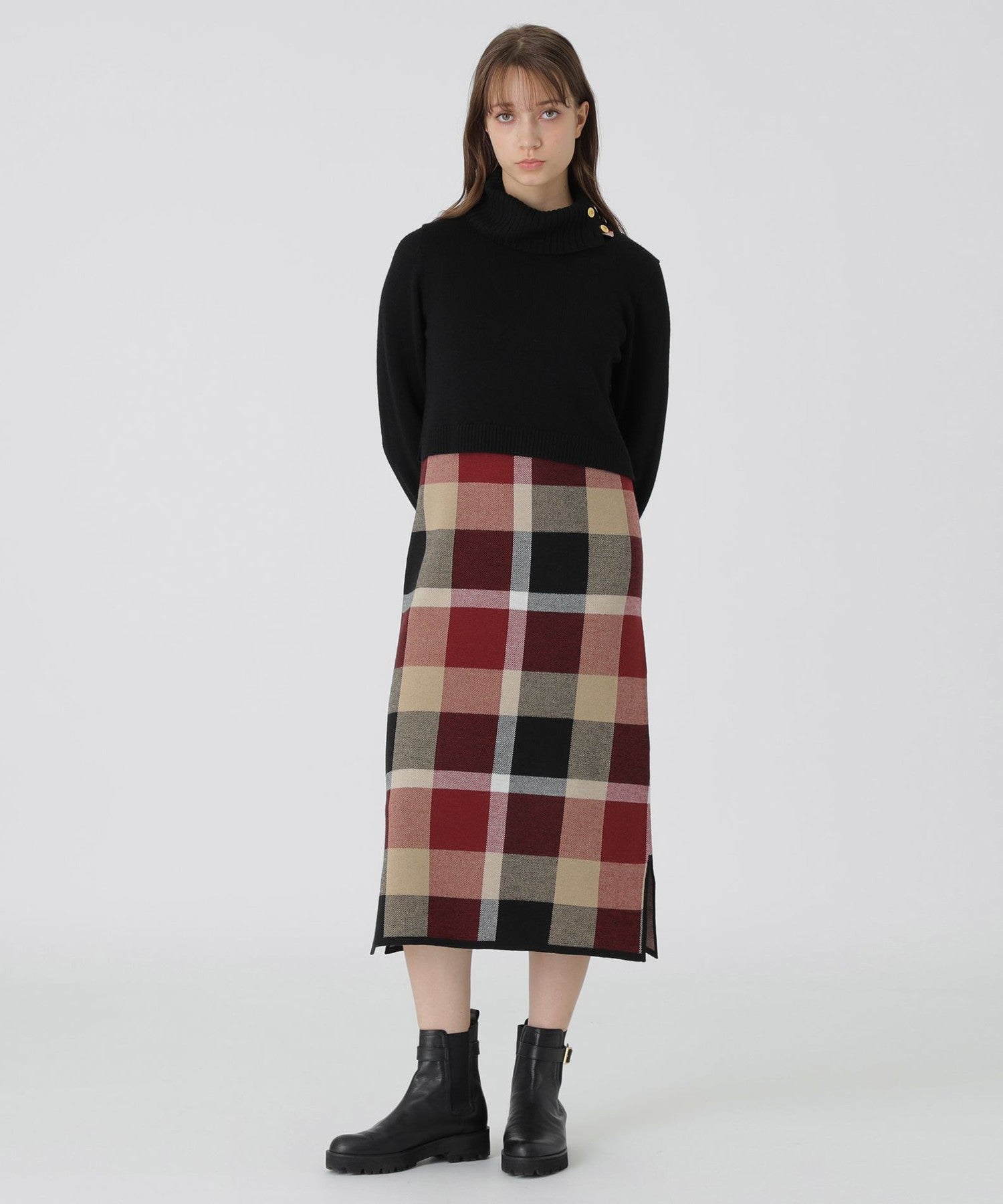 原宿店限定】クレストブリッジチェックウーリージャカードセットドレス