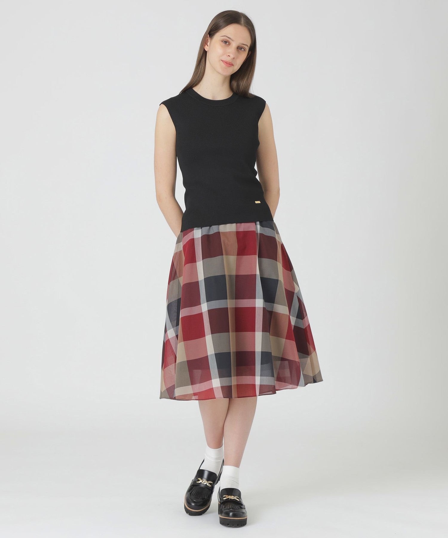 一部店舗限定】クレストブリッジチェックシアーボイルニット