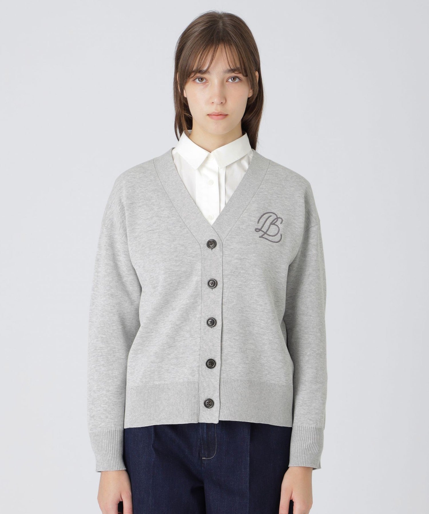 BLUE LABEL CRESTBRIDGE 裏毛クルーネックカーディガン BLUE LABEL CRESTBRIDGE（ブルーレーベルクレストブリッジ）の