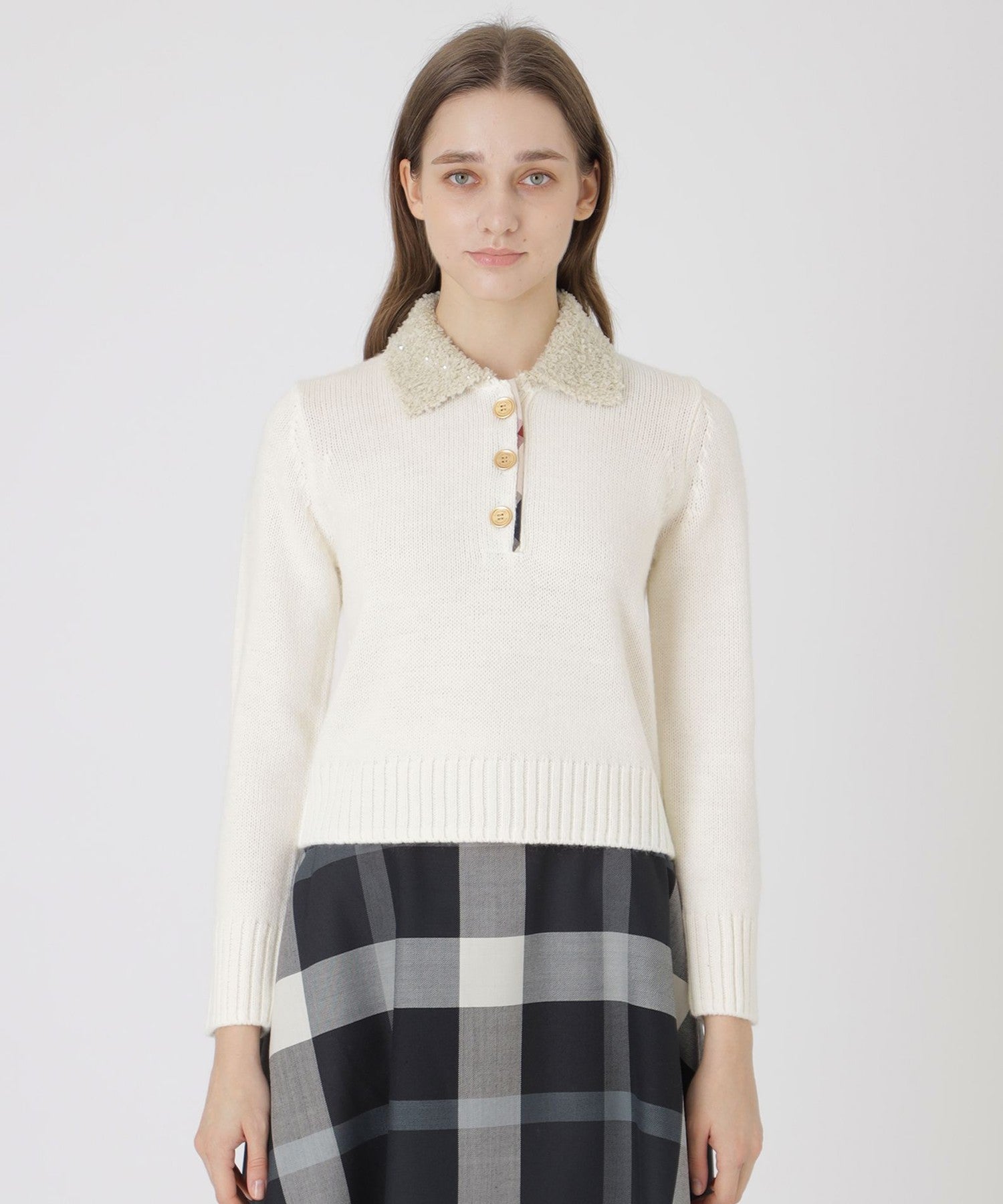 ヘアリーアルパカウールスパンコールカラーニット（ニットウェア