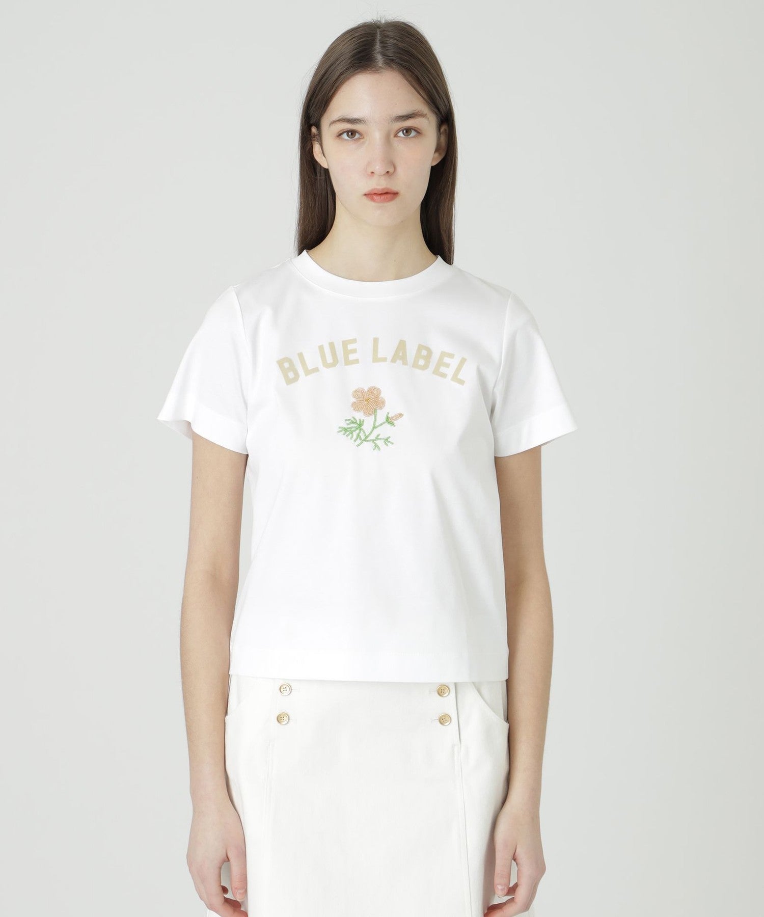 【美品】BLUE LABEL CRESTBRIDGE リブ カットソー セール】 ショルダーチェックカットソー （カットソー）｜BLUE