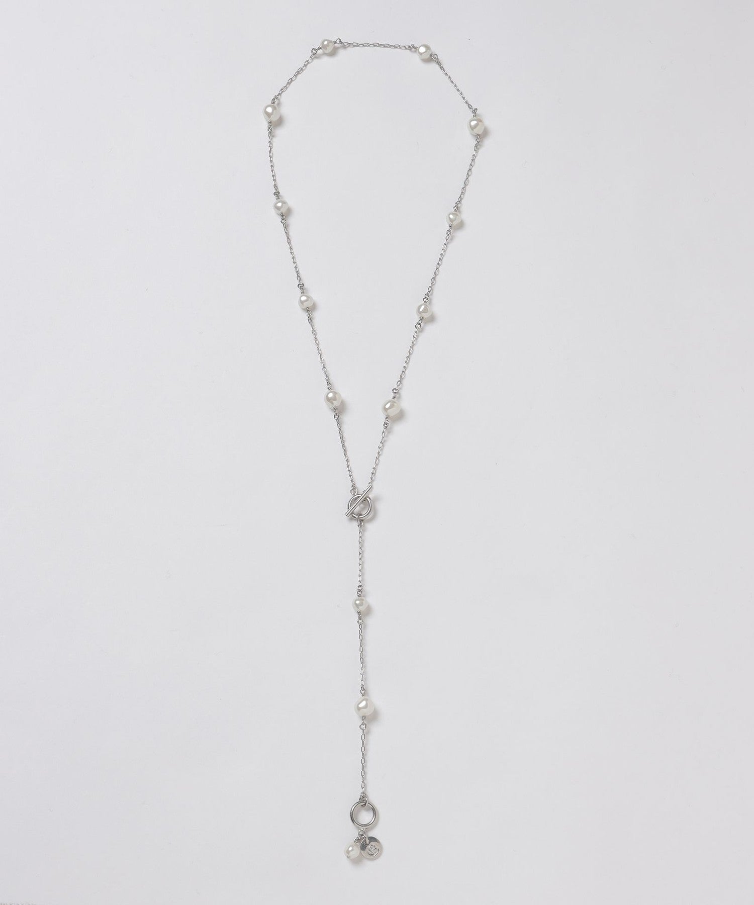 （10620）装身具　LCF　原石水晶＆パール ネックレス 透明ストーン付 10620）装身具 LCF 原石水晶＆パール ネックレス 透明ストーン付