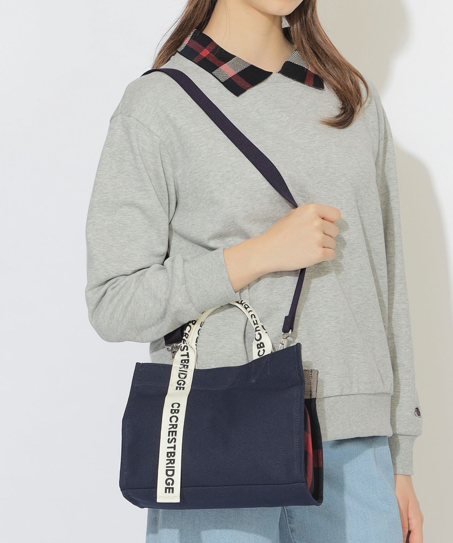 BURBERRY　クレストブリッジ　チェックキャンバス2WAYショルダー　新品 パーシャルクレストブリッジチェックキャンバス2WAYショルダー（バッグ