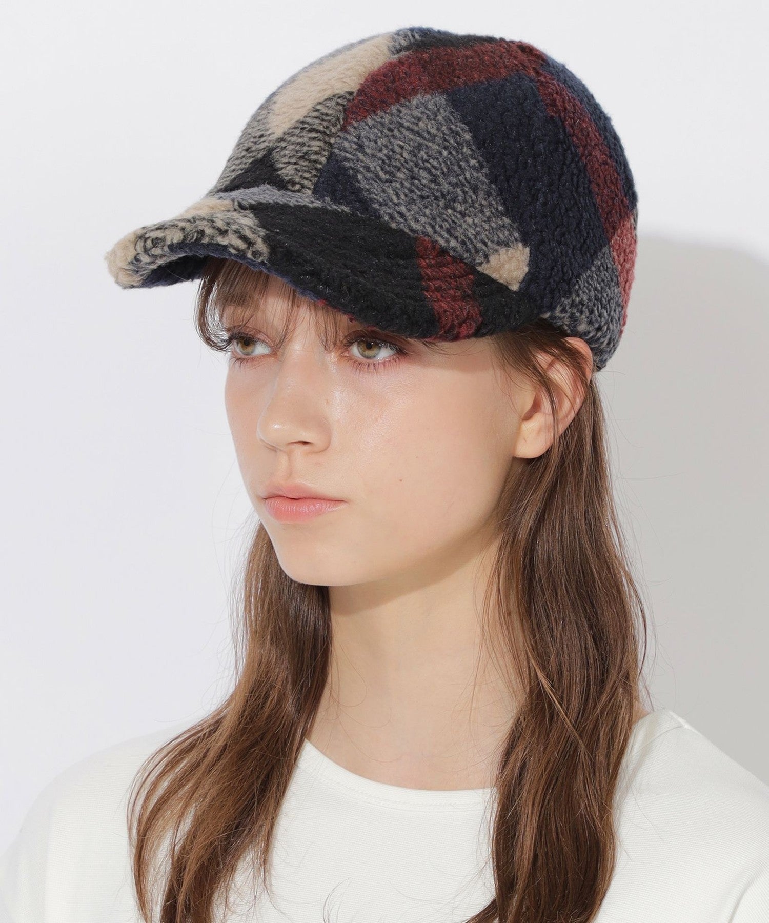 CRESTERBRIDGE＊ストーンベージュチェックつばワークキャップ CRESTERBRIDGE＊ストーンベージュチェックつばワークキャップ