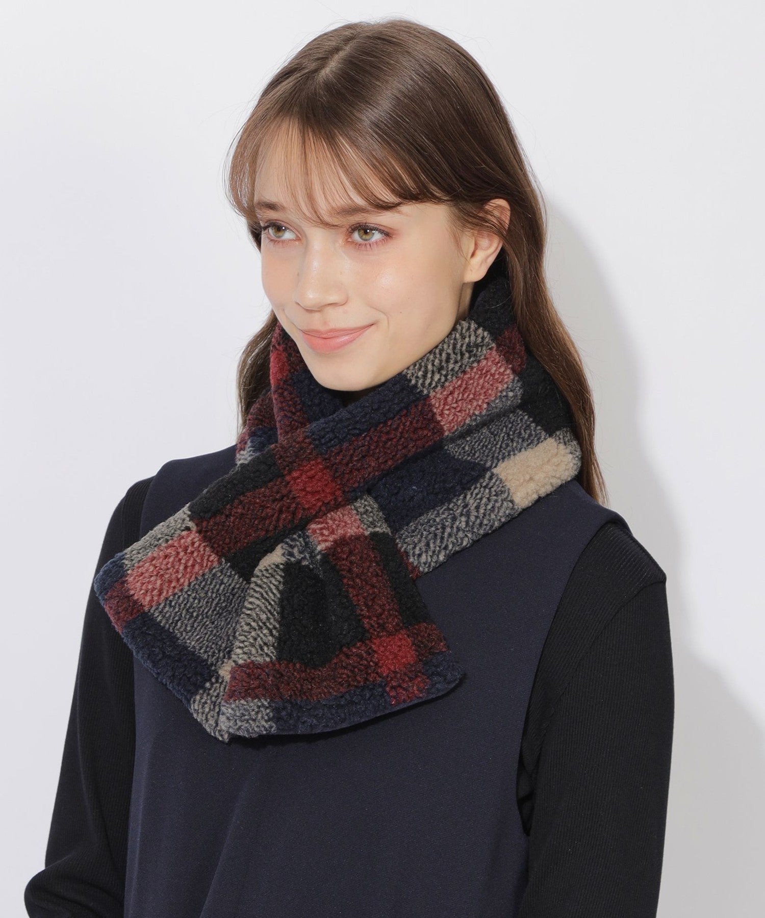 クレストブリッジ☆チェックボアマフラー☆ショップ完売品 予約販売】クレストブリッジチェックボアマフラー（マフラー/ストール