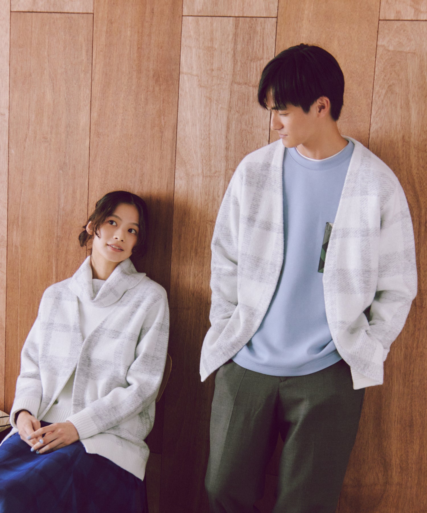 クレストブリッジチェックシャギーカーディガン（ニットウェア）｜CB