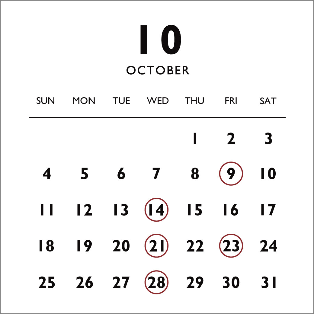 【10月】 MONTHLY SCHEDULE