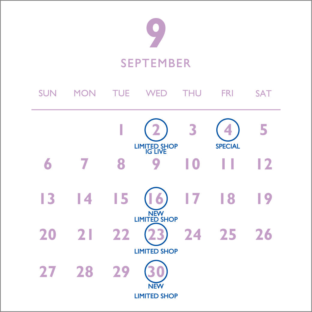 【9月】 MONTHLY SCHEDULE