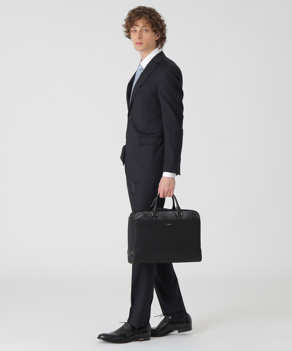 ❷ブラックレーベルクレストブリッジ ブラック ブリーフバッグ / ビジネスバッグ ナイロンコンビカルゼシャドークレストブリッジチェックビジネス