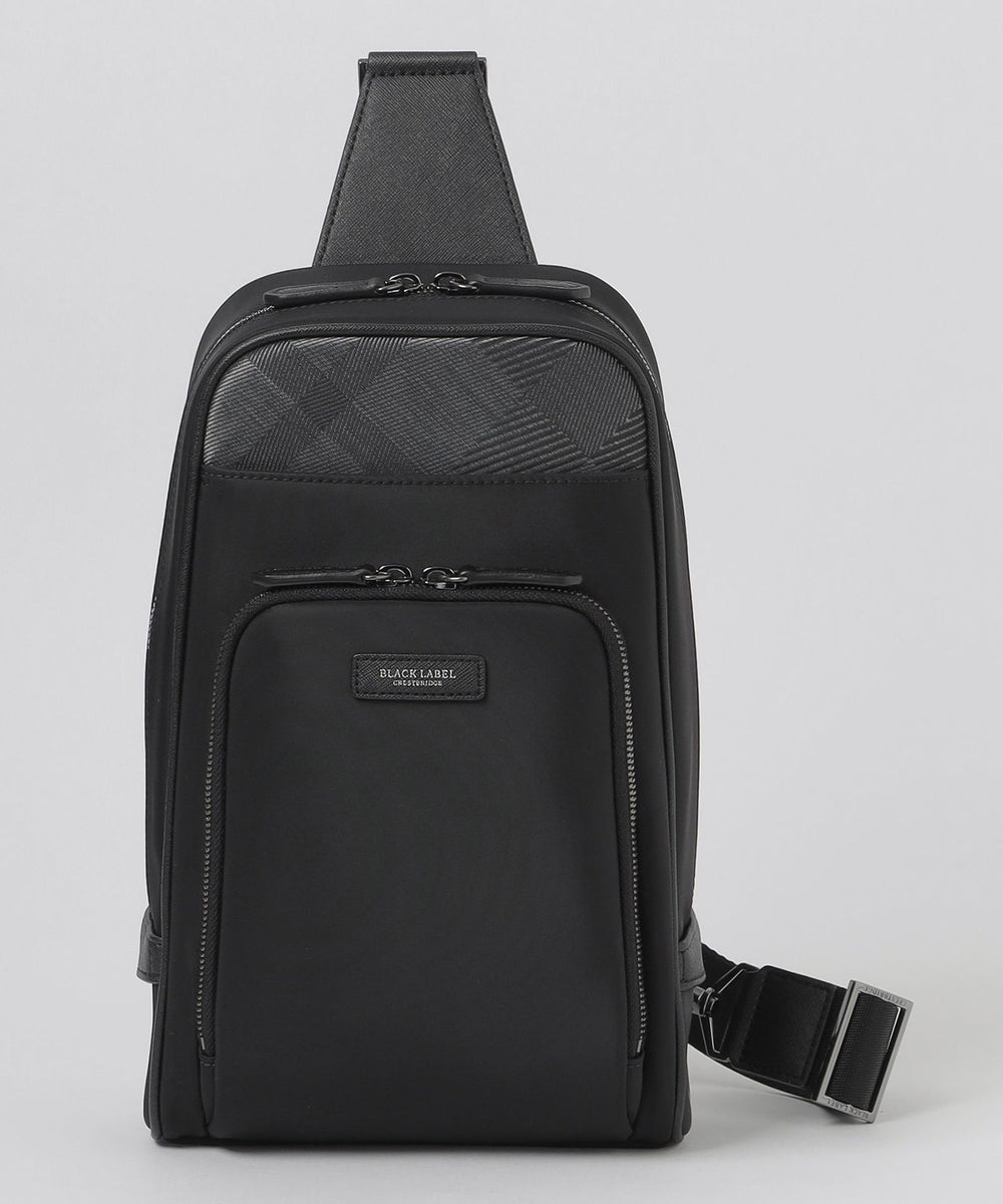 BLACK LABEL CRESTBRIDGE ビジネスバッグ ブラック ナイロンコンビカルゼシャドークレストブリッジチェックビジネス