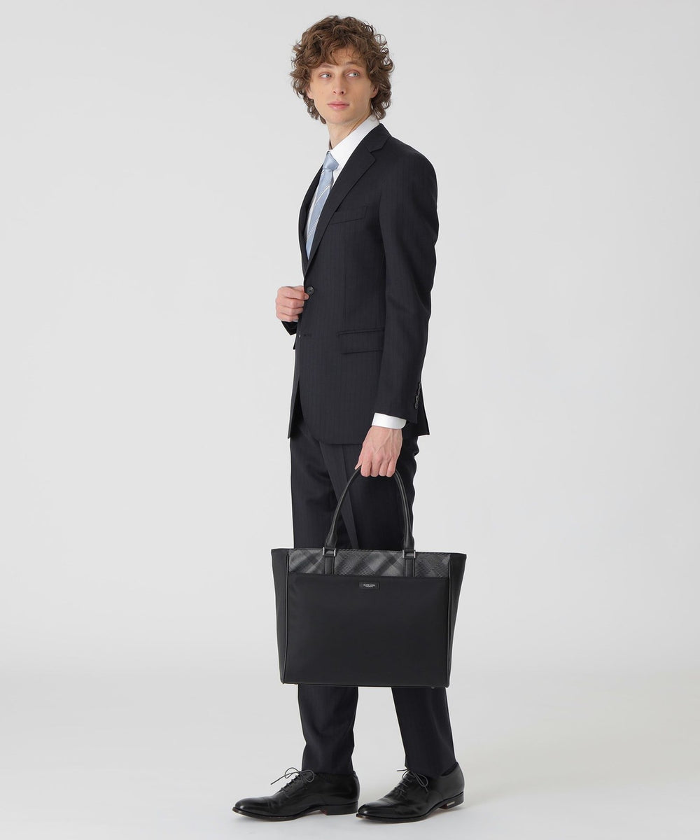 ナイロンコンビカルゼシャドークレストブリッジチェックビジネストート