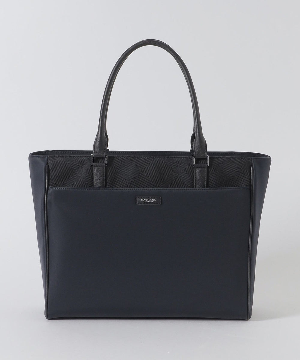 【美品】BLACK LABEL CRESTBRIDGE トートバッグ ブラック ナイロンコンビカルゼシャドークレストブリッジチェックビジネストート