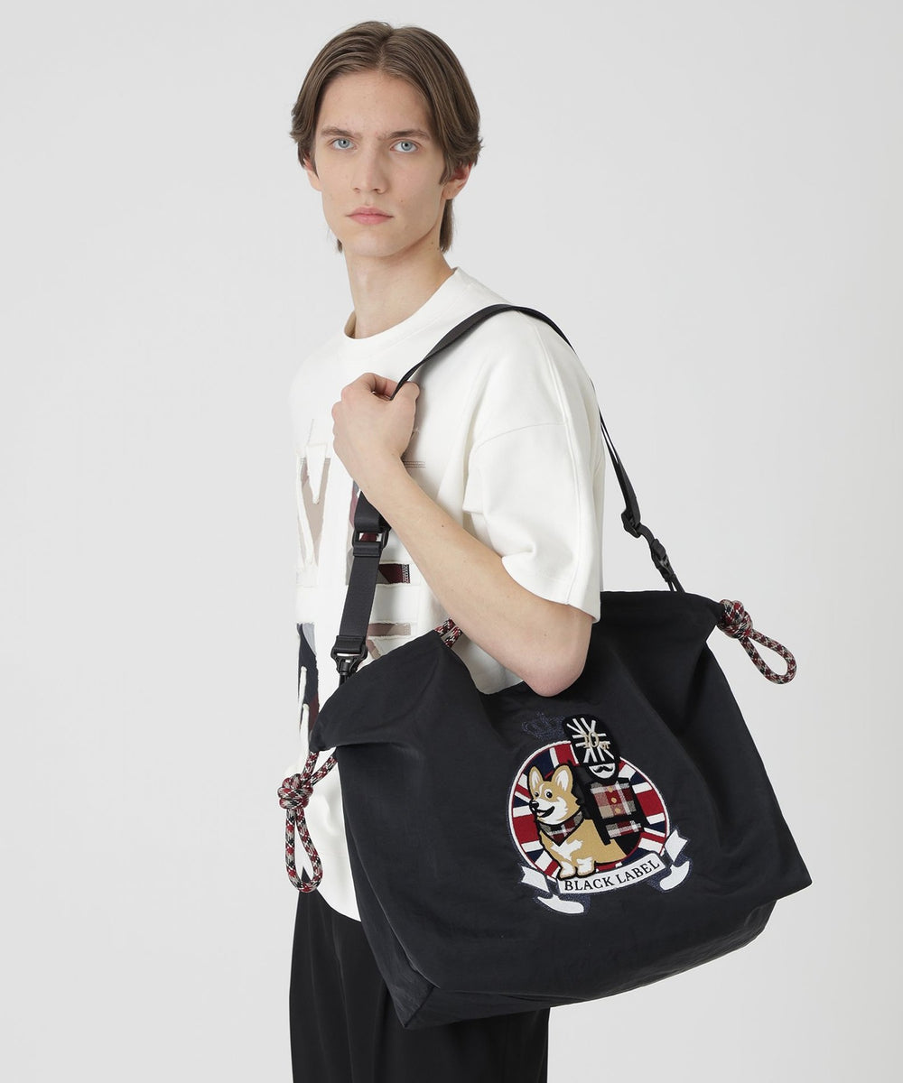 【極美品✨】ブラックレーベルクレストブリッジ 総柄 2way ビジネスバッグ 紺 ナイロンコンビカルゼシャドークレストブリッジチェックビジネストート