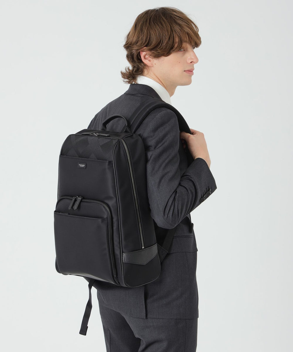 ブラックレーベル クレストブリッジ バックパック ナイロン製 ブラック ナイロンコンビカルゼシャドークレストブリッジチェックビジネス