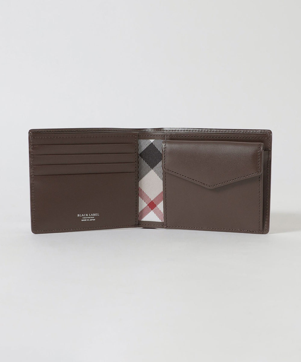 バイカラークレストブリッジチェック2つ折りウォレット