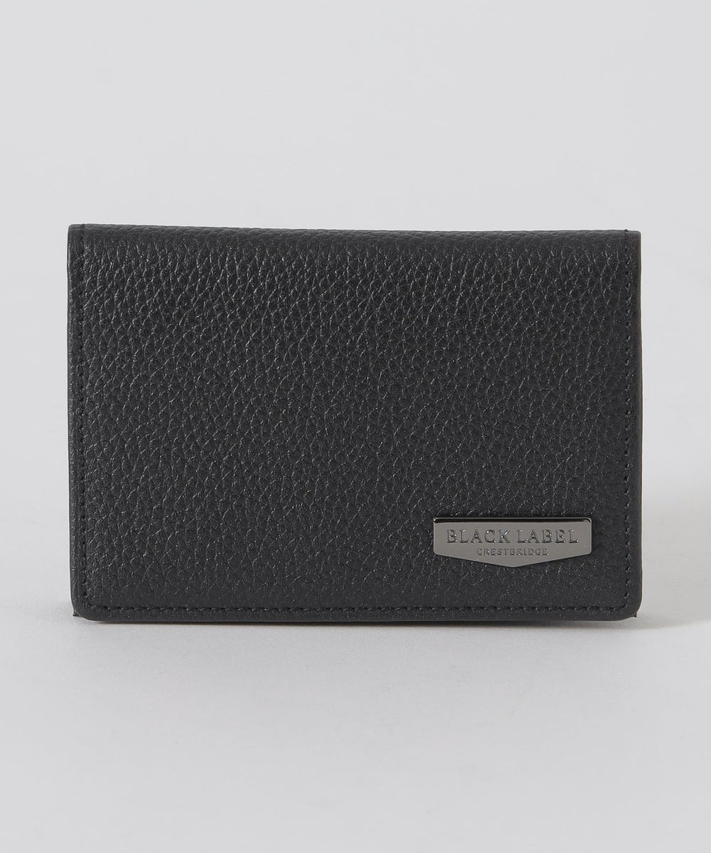 インサイドクレストブリッジチェックコンビレザーカードケース