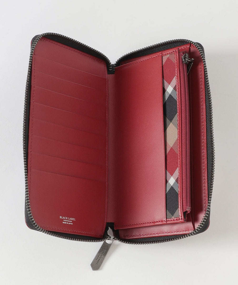 [未使用品] BLACK LABEL CRESTBRIDGE ラウンドジップ エンボスチェックラウンドジップウォレット（ウォレット/ケース