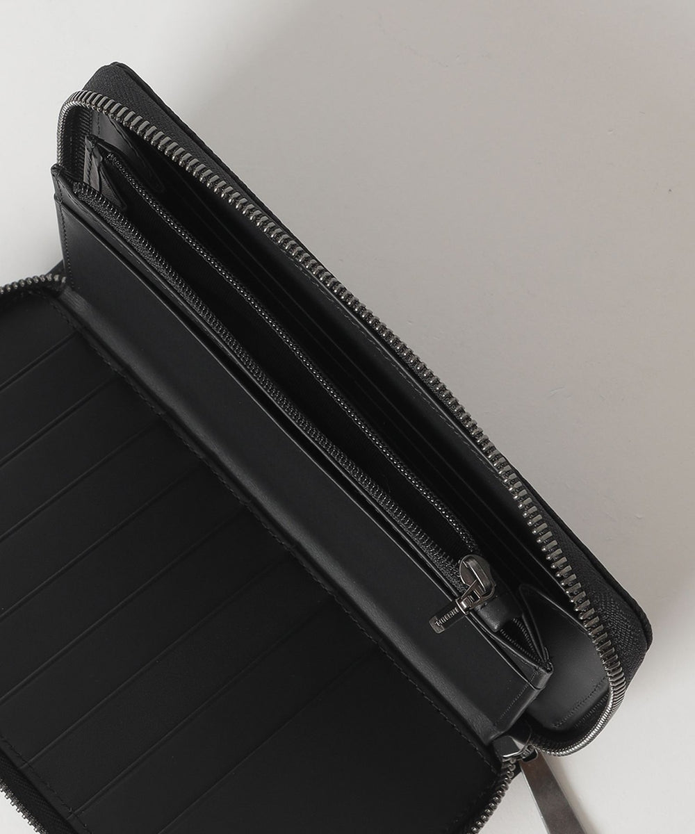 カルゼシャドークレストブリッジチェックラウンドジップウォレット