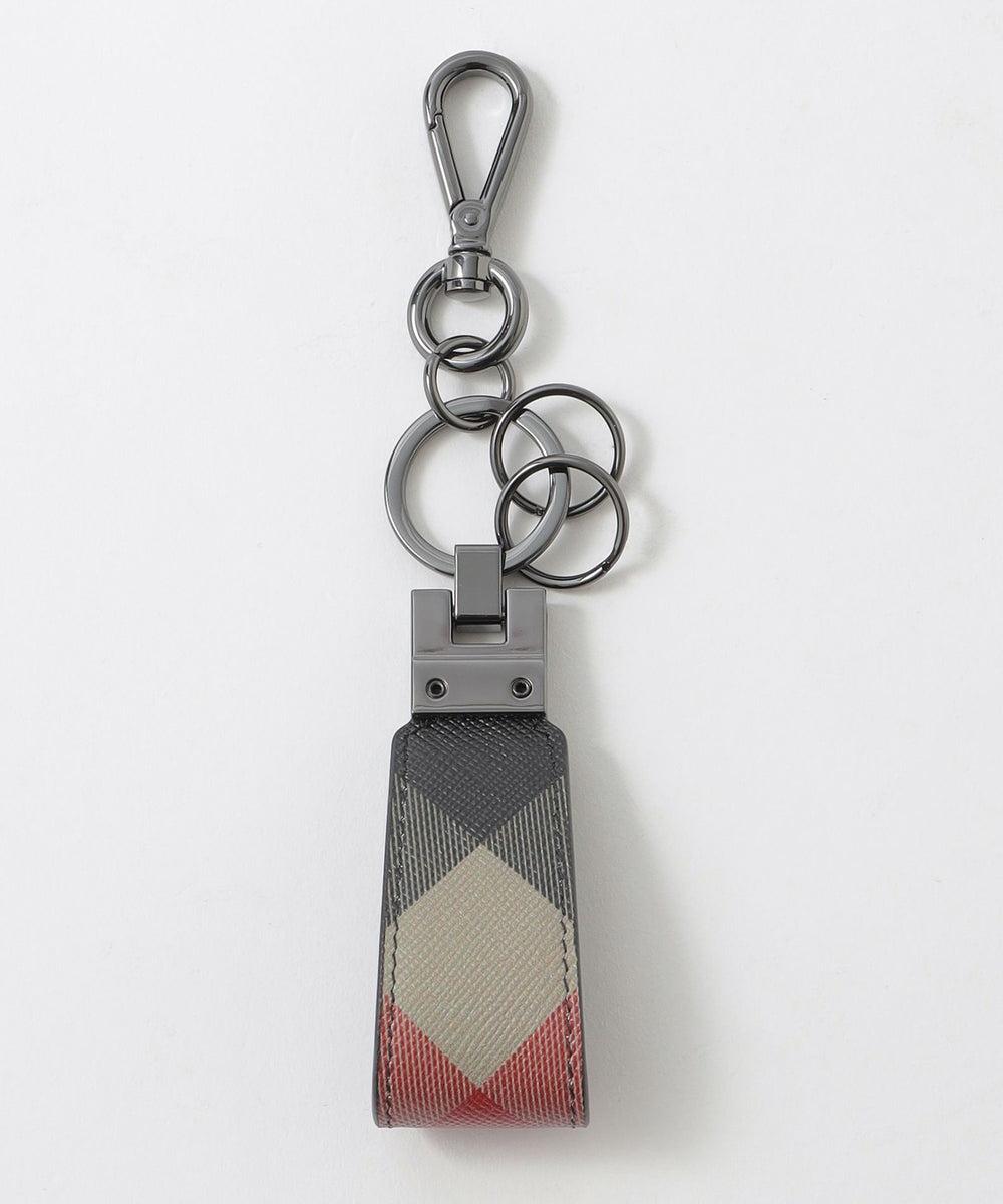 ベルルッティ キーホルダー クレスト 入手困難 美品 クレストブリッジチェックキーストラップ（ウォレット/ケース）｜BLACK