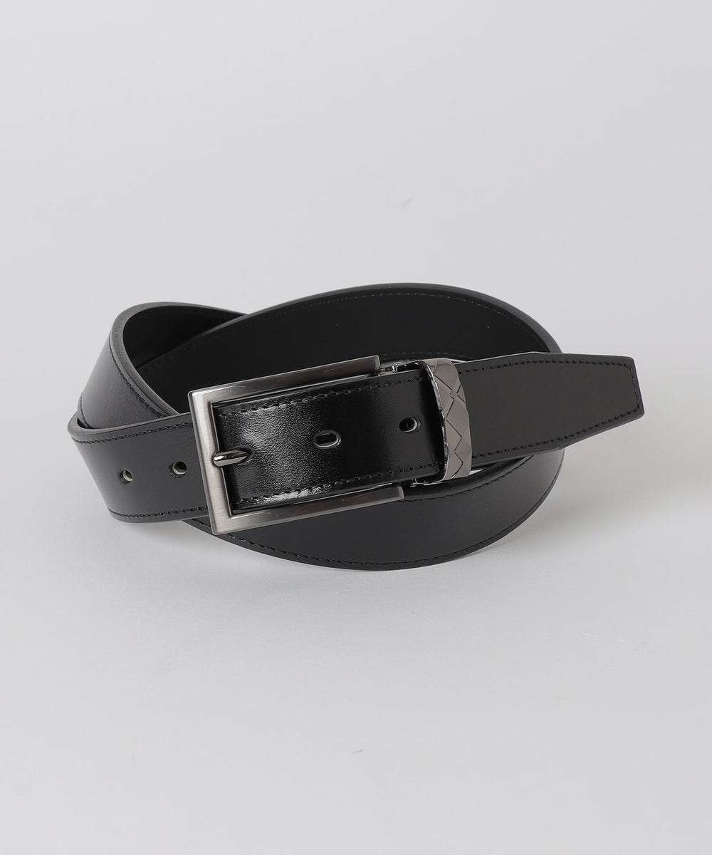 サルカンチェックバックルアンティークレザーベルト（ベルト）｜BLACK