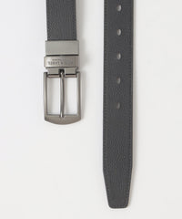 一部店舗限定】シボエンボスブラックブラウンスリムリバーシブルベルト