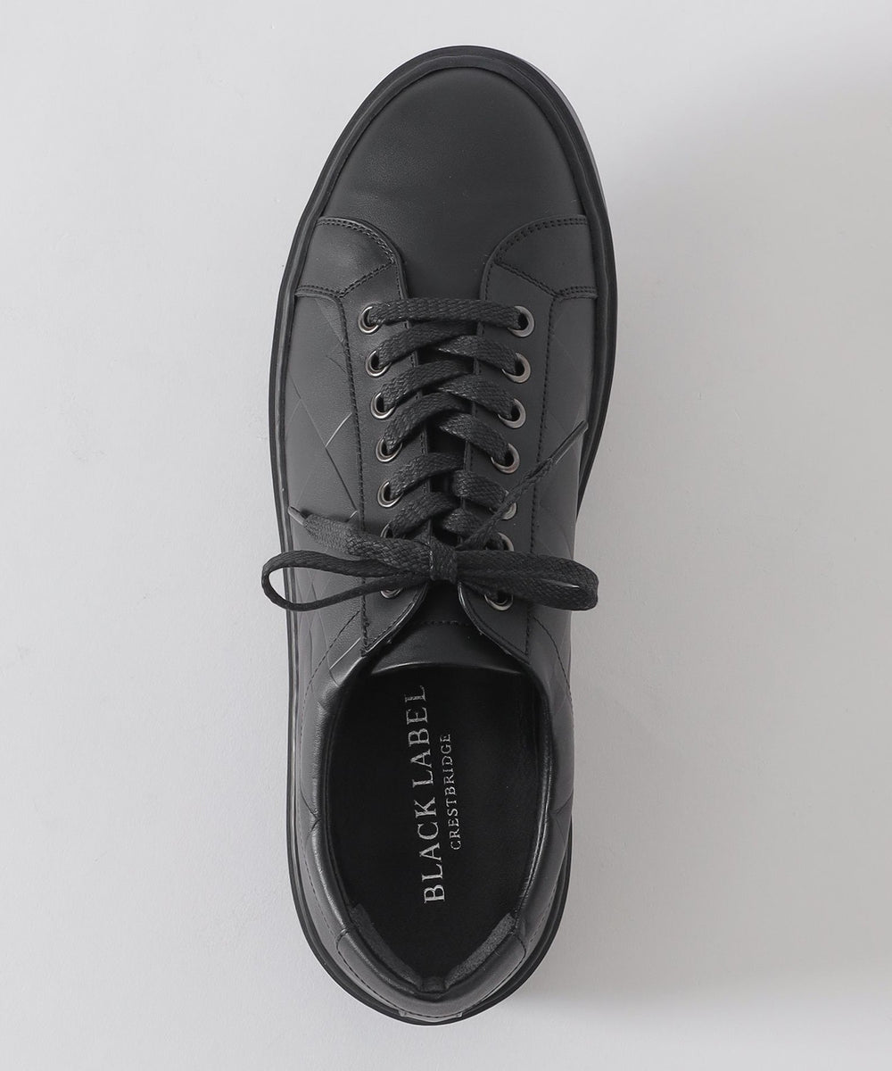 エンボスクレストブリッジチェックレザースニーカー（シューズ