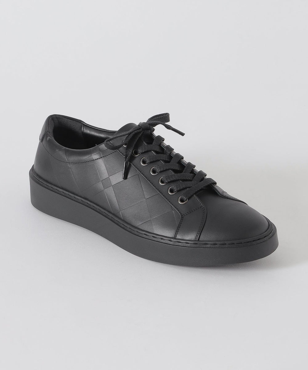 エンボスクレストブリッジチェックレザースニーカー（シューズ