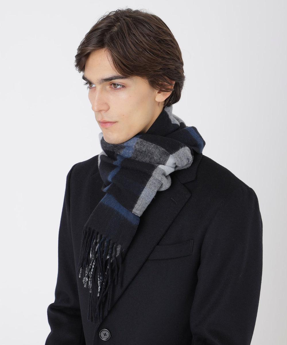 新品　ブラックレーベル クレストブリッジ　カシミヤ　チェックリバーシブルマフラー クレストブリッジチェックリバーシブルマフラー（マフラー