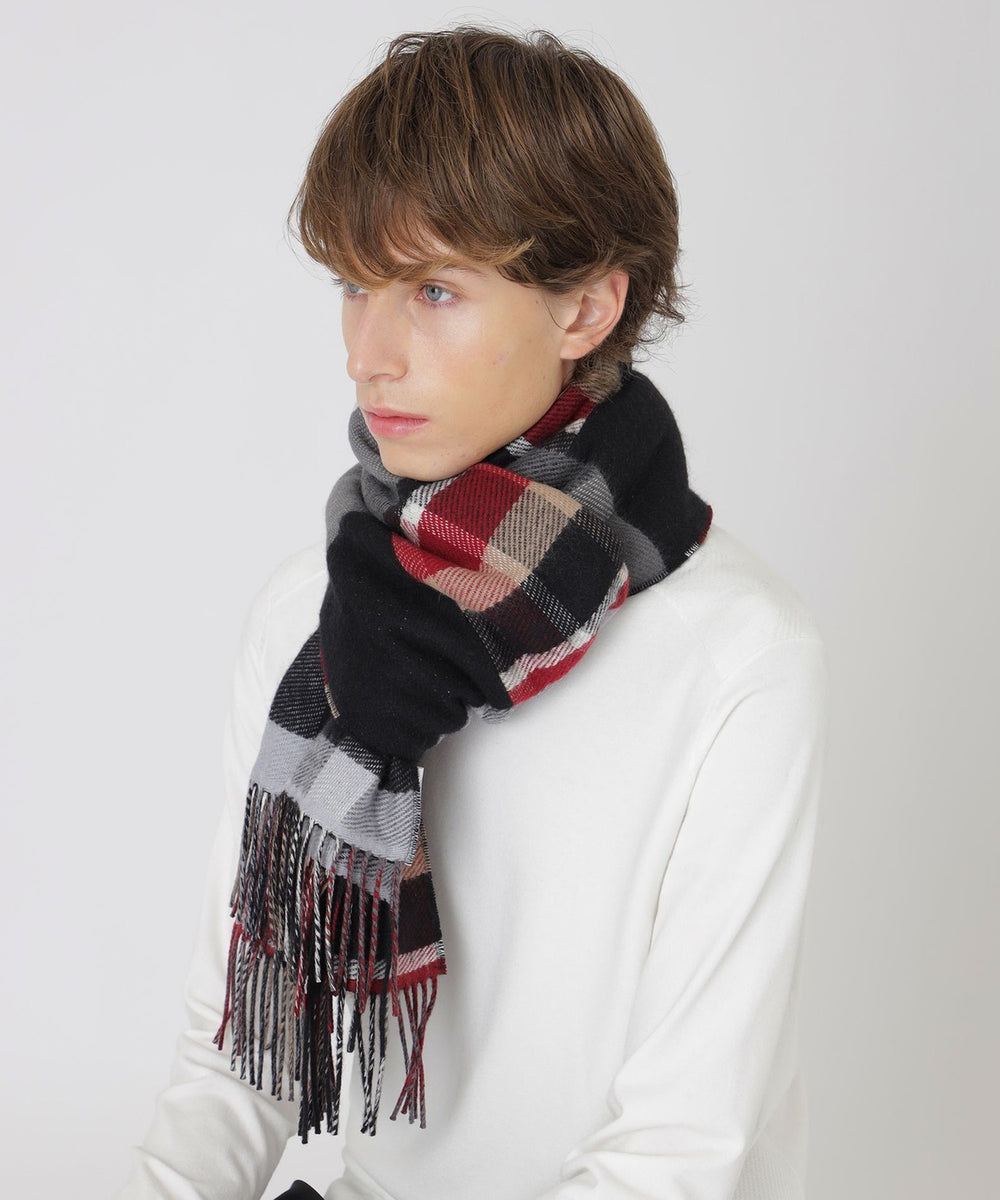 渋谷店・WEB限定】パッチワークランダムチェックマフラー（マフラー