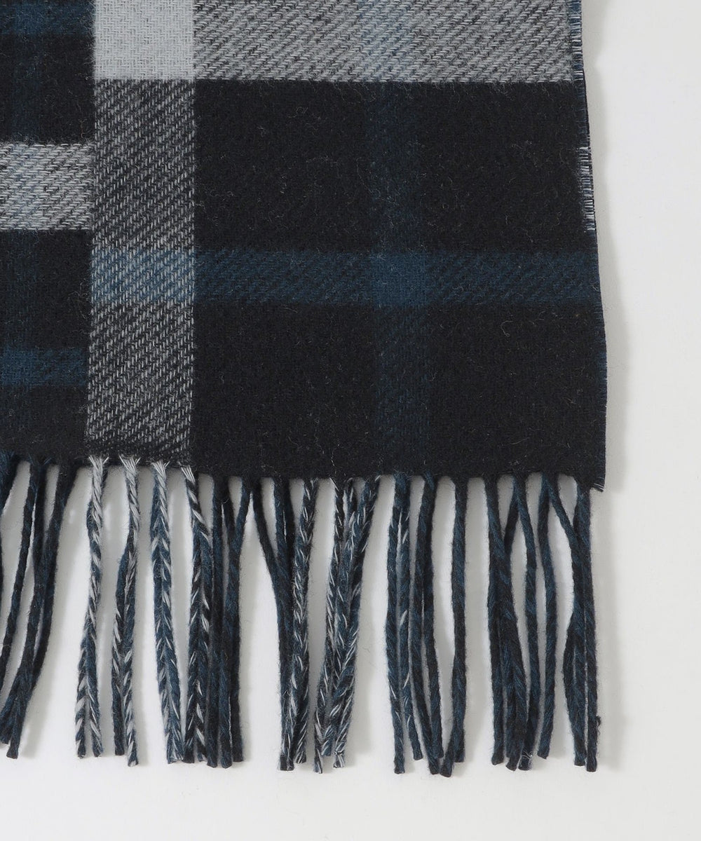 新品　At Last マフラー　チェック　ブラック セゾンドパピヨン SAISON DE PAPILLON 大判タイプなチェック柄マフラー