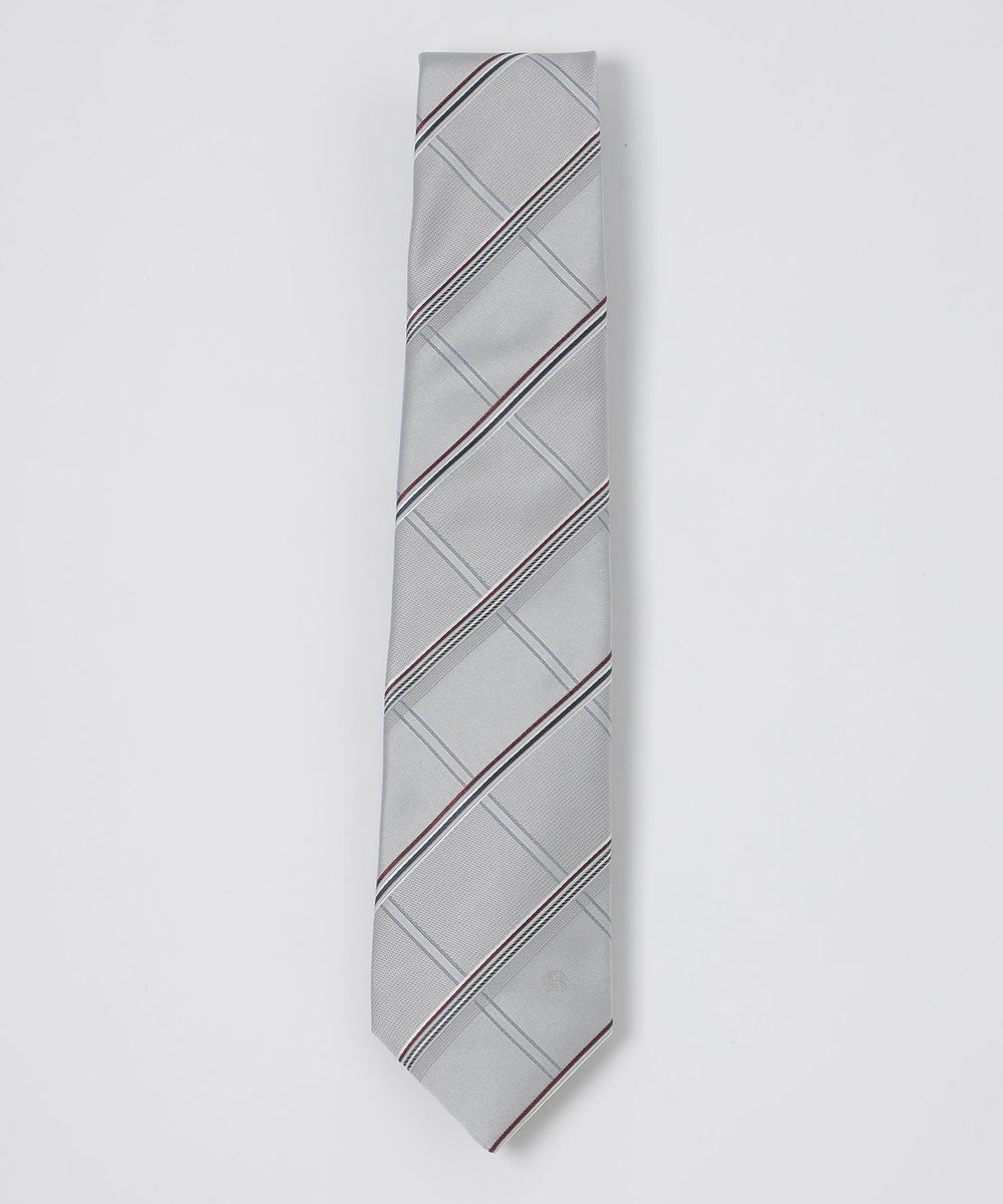 アクセントペーンブロックチェックタイ（ネクタイ/チーフ）｜BLACK