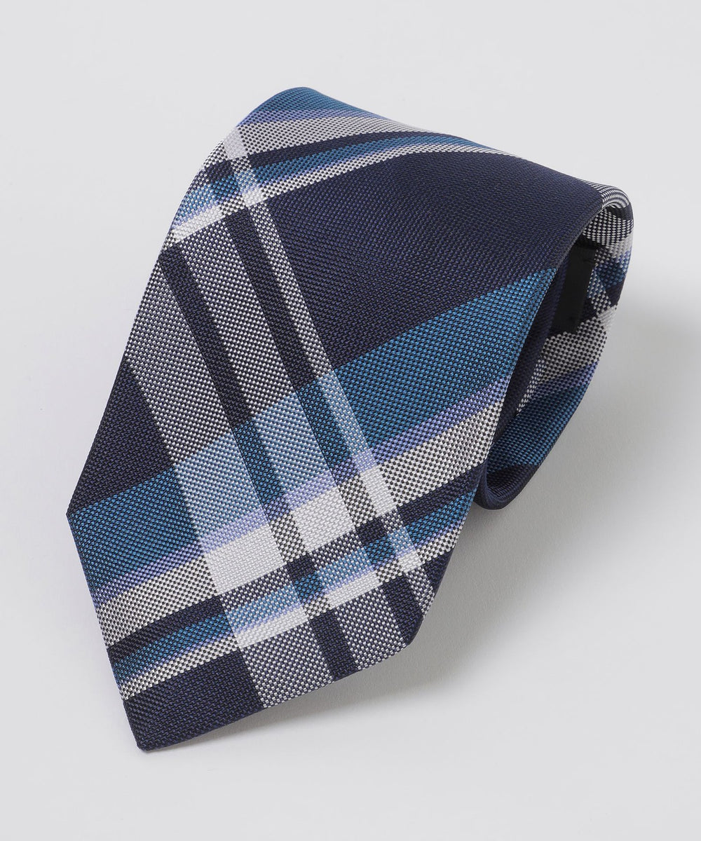 【新品箱付】一部店舗限定 ウォッシャブルクレストブリッジチェックタイ ネクタイ 一部店舗限定】バスケットチェックタイ（ネクタイ/チーフ）｜BLACK