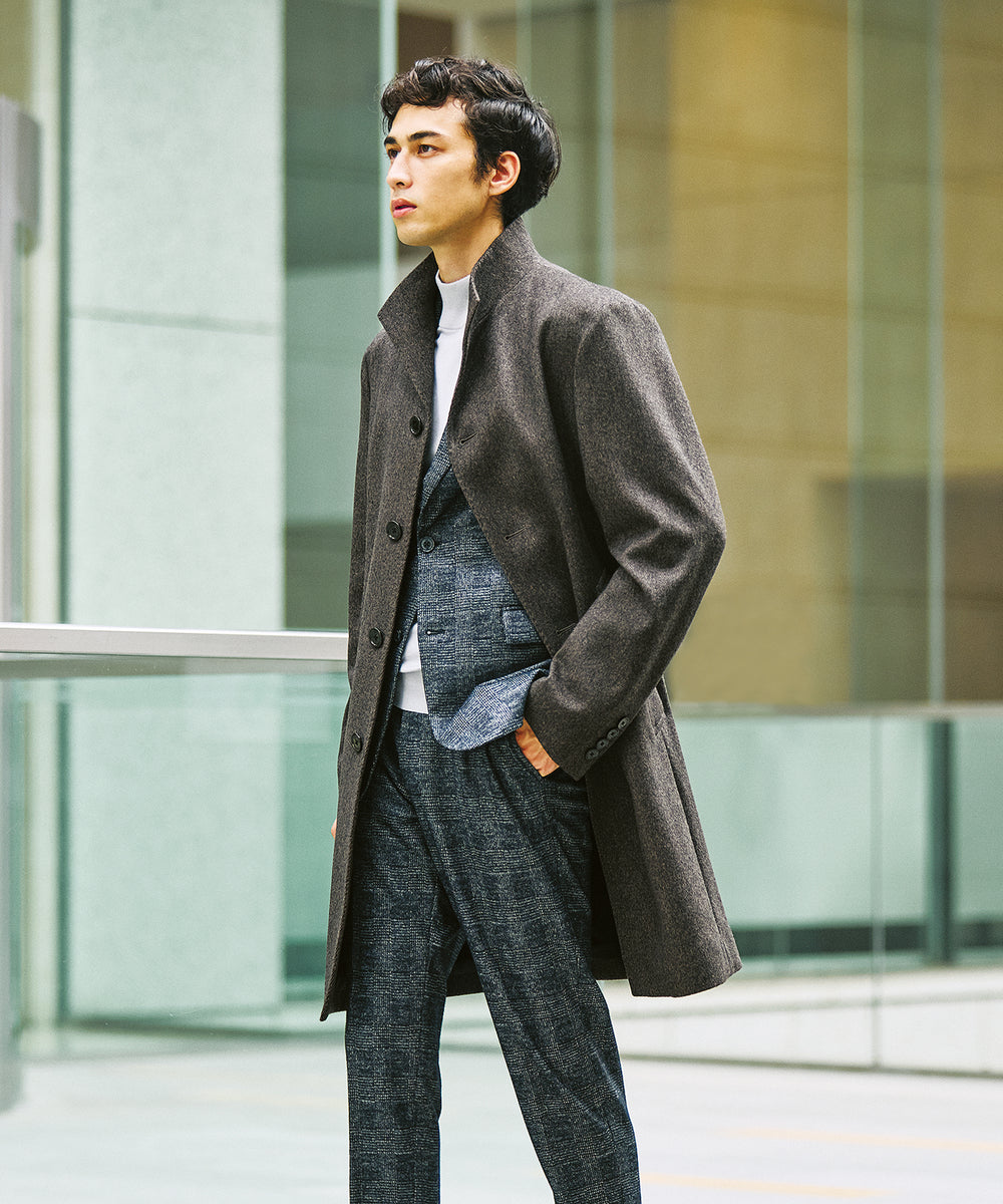 カルゼビーバースタンドカラーコート