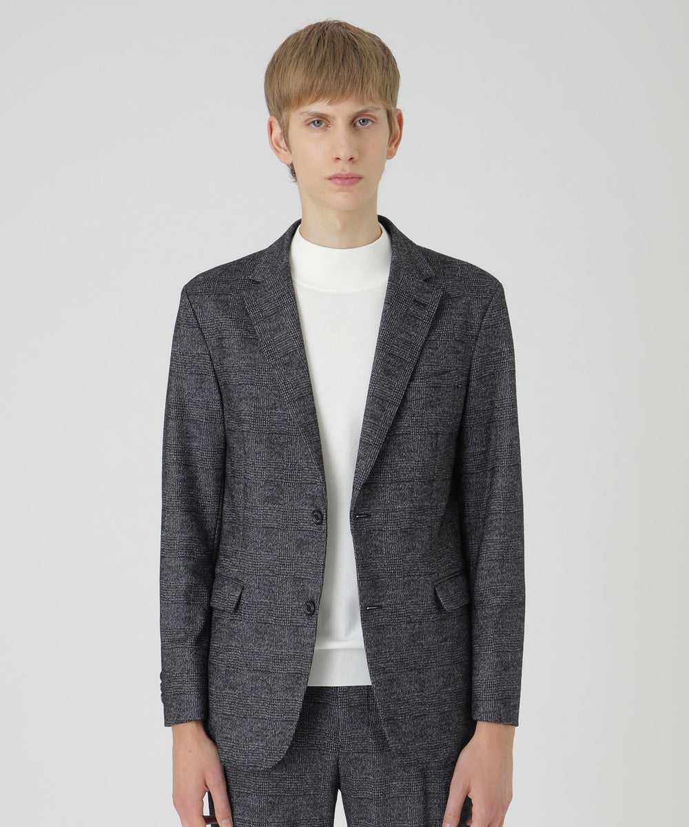 グレンチェックウールジャージージャケット（ジャケット