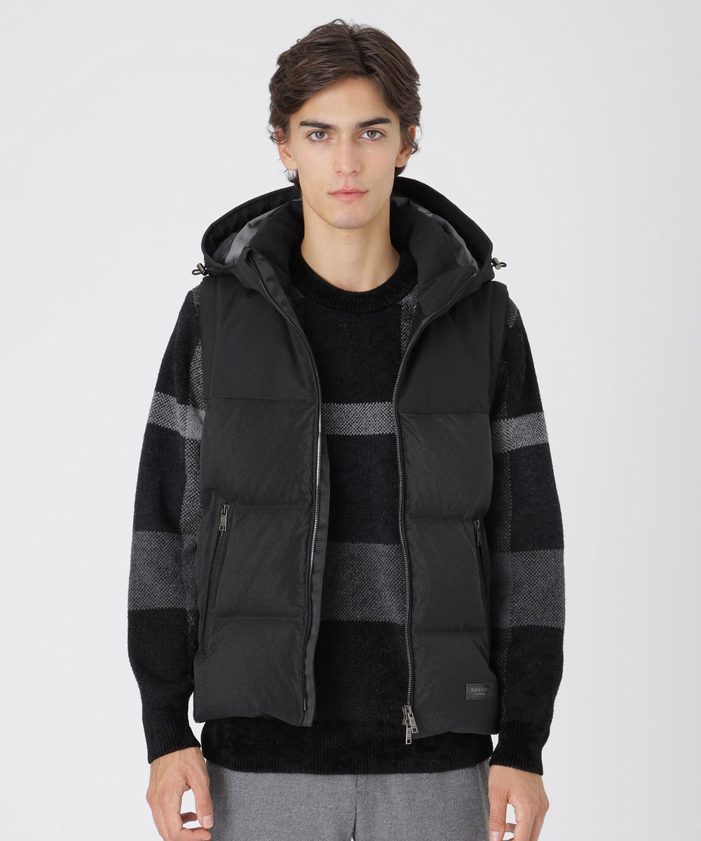 ファブリックコンビダウンベスト（ブルゾン）｜BLACK LABEL