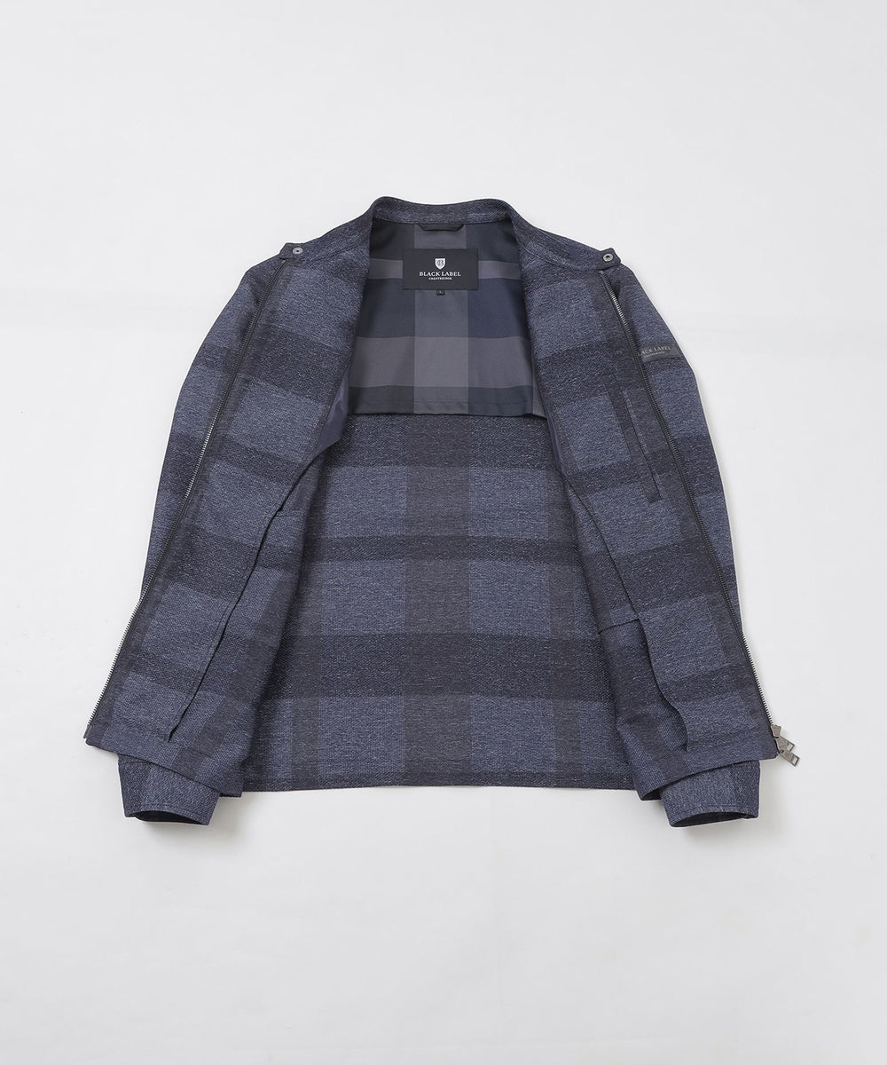 BLACK LABEL CRESTBRIDGE カラミ ライダースジャケット M シャドーチェックカラミライダースブルゾン（ブルゾン）｜BLACK LABEL