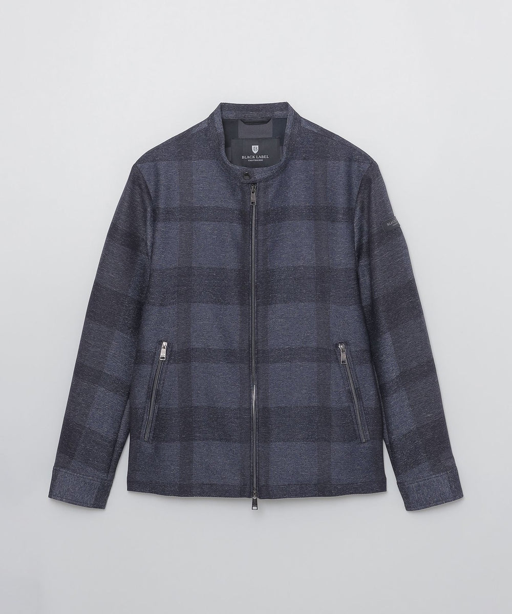 BLACK LABEL CRESTBRIDGE カラミ ライダースジャケット M シャドーチェックカラミライダースブルゾン（ブルゾン）｜BLACK LABEL