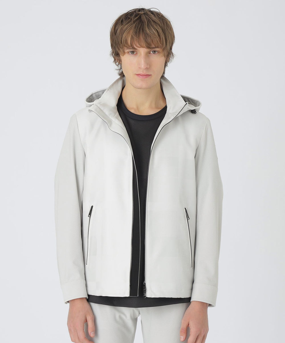 【BLACK lab.】シャドーチェックハイブリッドパーカー