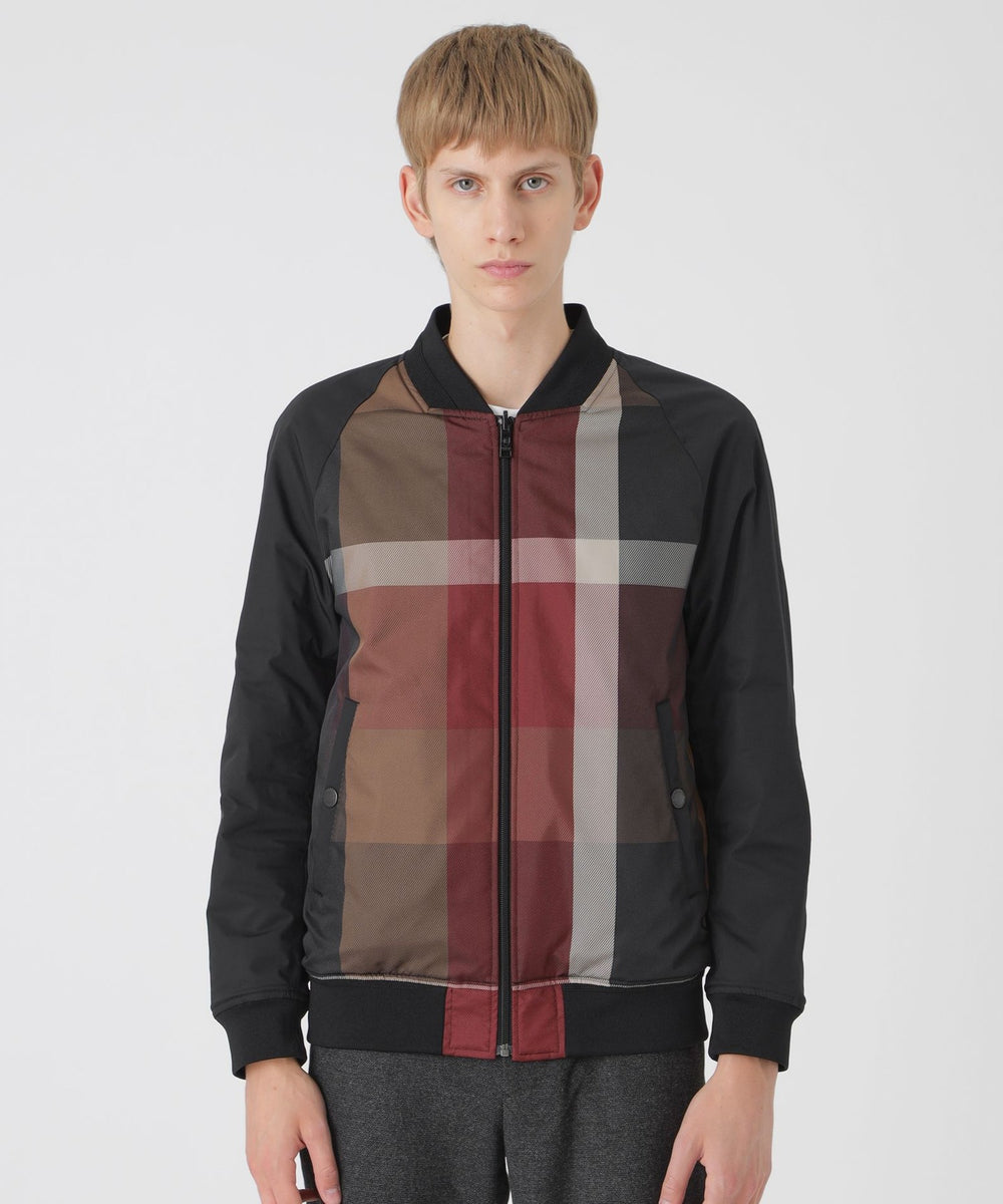 未使用級　クレストブリッジチェックリバーシブルブルゾン　ジャケット　フード付き 一部店舗限定】リバーシブルクレストブリッジチェックMA-1