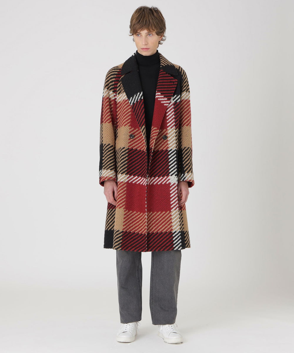 【10th ANNIVERSARY】【一部店舗限定】MAPELスライバーチェックダブルブレストコート